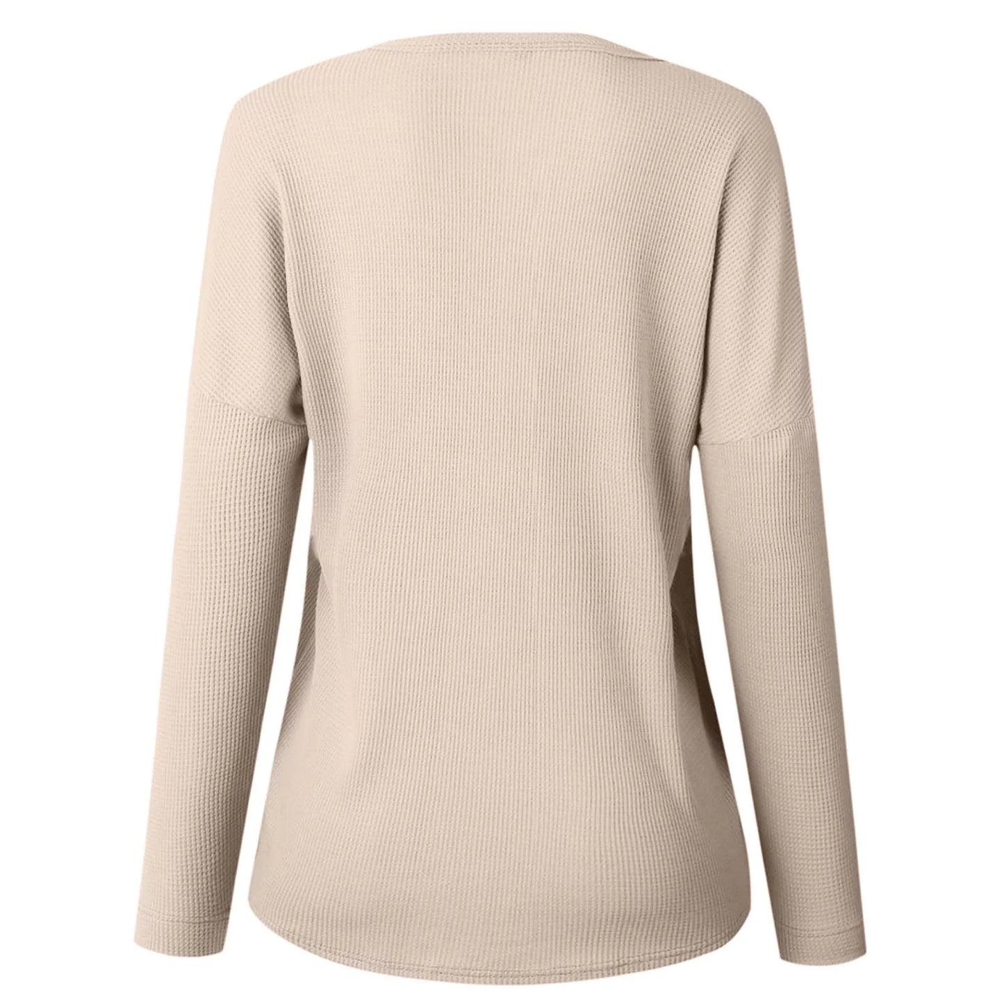 Waffle Knit Button Top