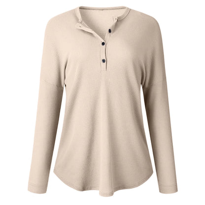 Waffle Knit Button Top