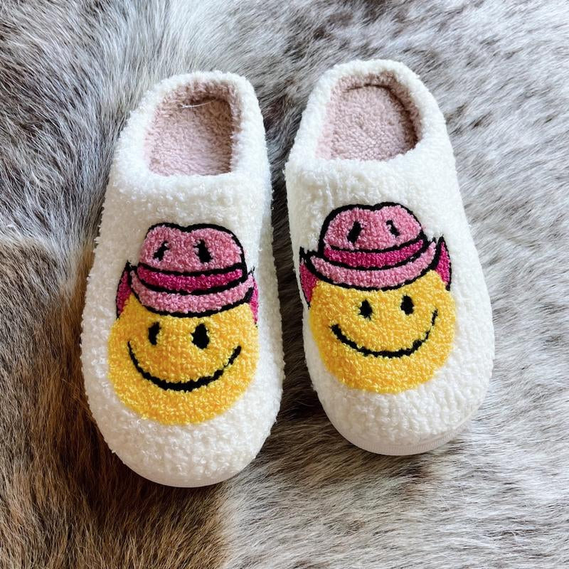 Cowboy Smiley Slippers